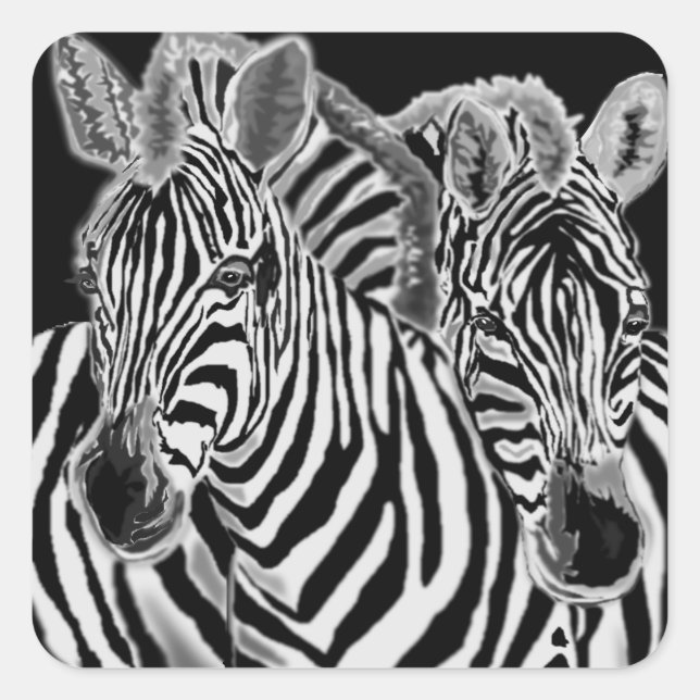 Carré Sticker en couple Zebra (Devant)