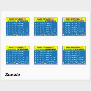Carré Sticker en mathématiques algèbre - Océan bleu