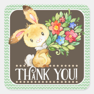 Carré Sticker en Merci de Bunny Woodland