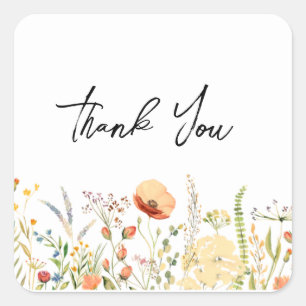 Carré Sticker en Merci de fleurs sauvages