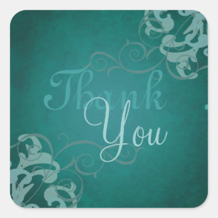 Carré Sticker en Merci Turquoise Noble Turquoise