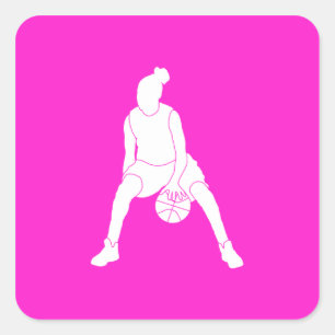 Carré Sticker en silhouette en bille rose