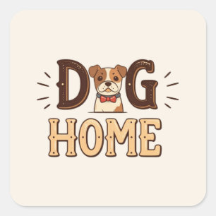 Carré Sticker en style texte pour chien
