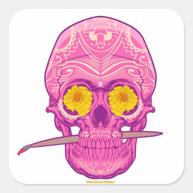 Carré STICKER EN SUCRE rose (Devant)