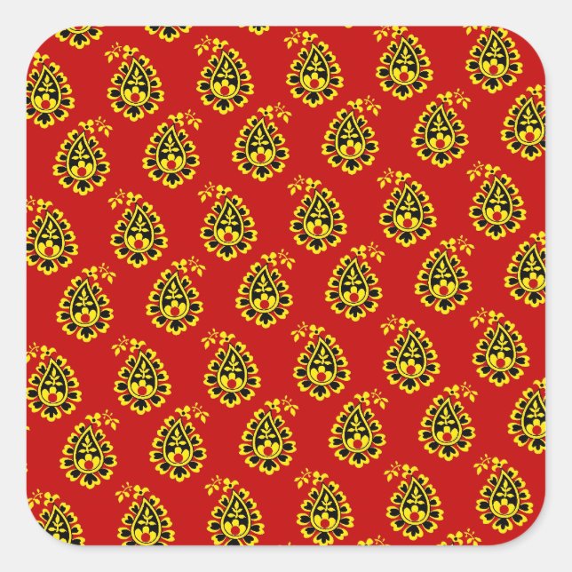 Carré Sticker en tissu indien (Devant)