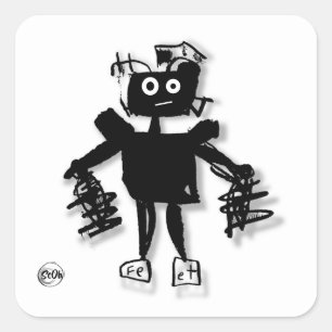 Carré Sticker Fe Et Robot