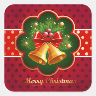 Carré Sticker Festive Christmas Bells