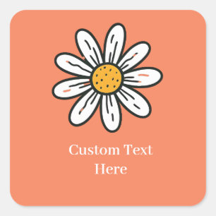 Carré Sticker floral à base de marguerite lunaire minima