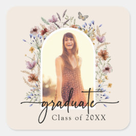Carré Sticker Floral Graduation