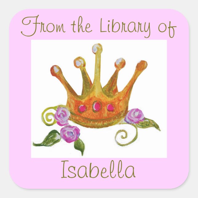 Carré Sticker "From the Library of" (personnalisable) (Devant)