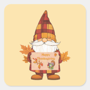 Carré Sticker Gnome bon thanksgiving