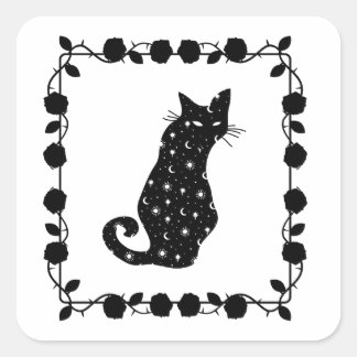 Carré Sticker Halloween Chat Willow