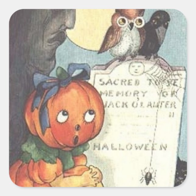 Carré sticker Halloween vintage (Devant)