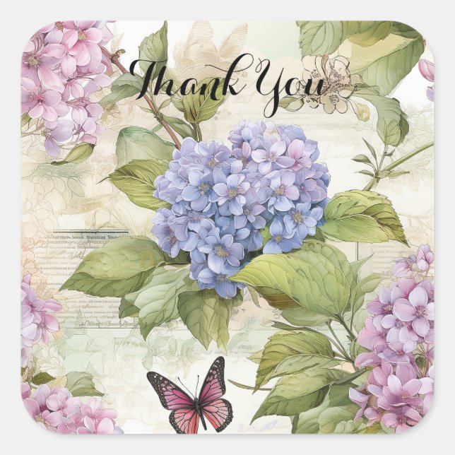 Carré Sticker Heavenple Purple Hydrangea Harmony (Devant)