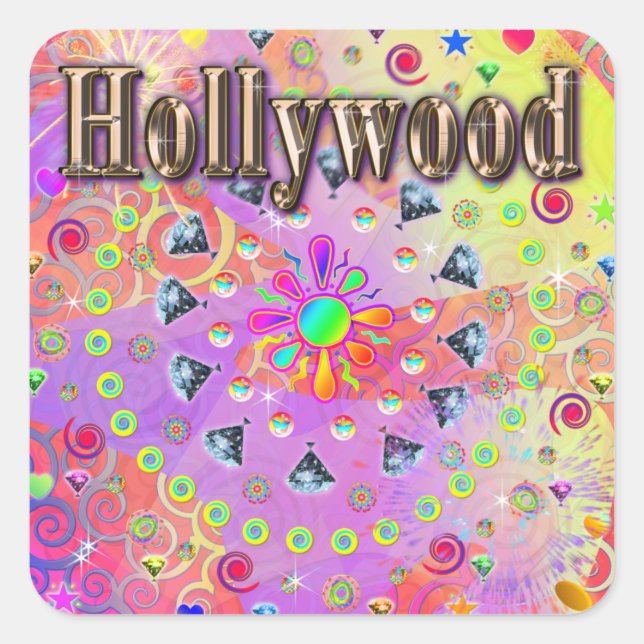 Carré Sticker Hollywood Lucky Golden (Devant)