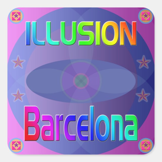 Carré Sticker "ILLUSION Barcelona" ! (Devant)