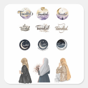 Carré Sticker islamique de Tawakkul Fixer Musulman inspi
