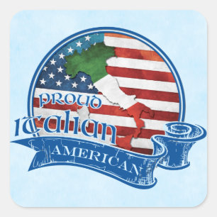 Carré Sticker Italien Américain Fière