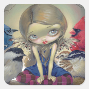Carré Sticker "Jardin Birds"