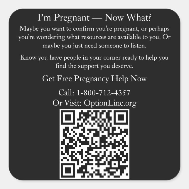 Carré Sticker : Je suis Enceinte - Et maintenant ? (Devant)