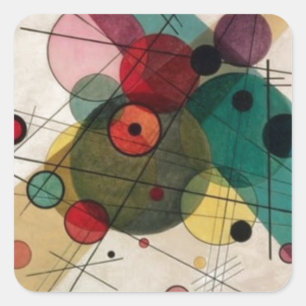 Carré Sticker Kandinsky Cercles Abstraits