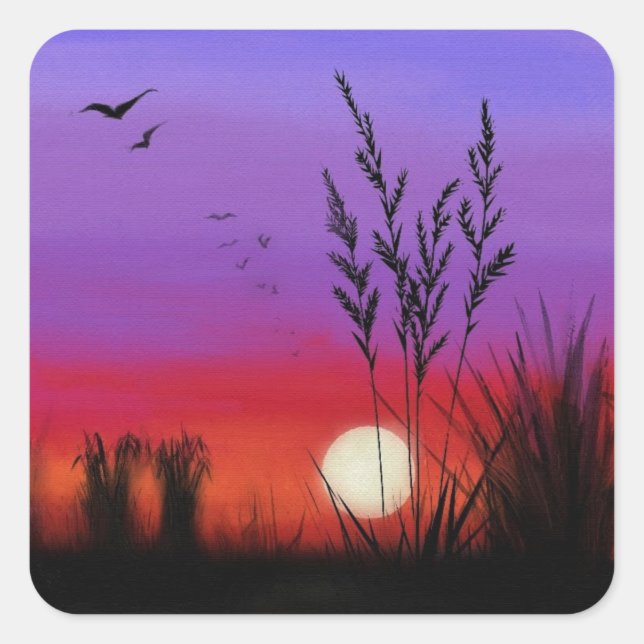 Carré Sticker Lake Sunset (Devant)
