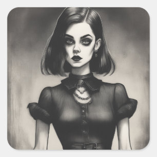 Carré Sticker LBD gothique pour style élégant