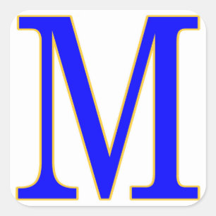 Carré Sticker Lettre Bleue M