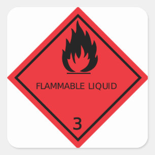 Carré Sticker liquide inflammable