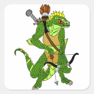 Carré Sticker Lizardman en colère