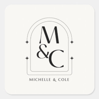 Carré Sticker Logo Mariage moderne