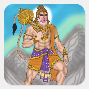 Carré Sticker Lord Hanuman