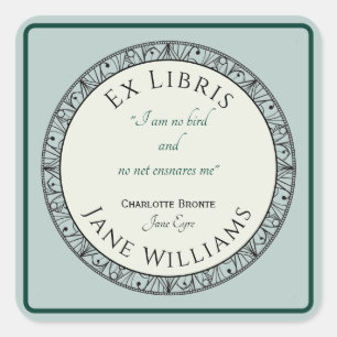 Carré Sticker Lover Bleu Personnalisé Bookplate