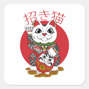 Carré Sticker Maneki Neko