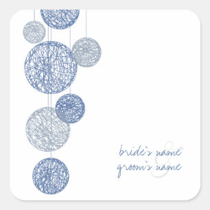 Carré Sticker Mariage Blue Twine Globes