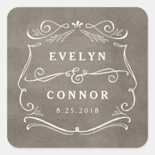 Carré Sticker Mariage couleur modifiable par rouleaux