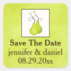 Carré Sticker Mariage de 1,5 po   Paire parfaite   Vert,