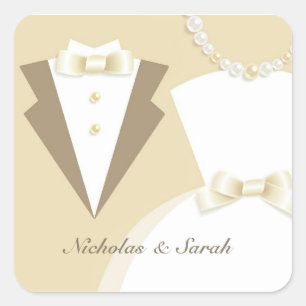 Carré Sticker Mariage de mariée et de chambre