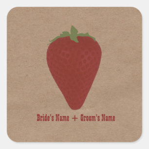 Carré Sticker Mariage inspiré du marché agricole fraise