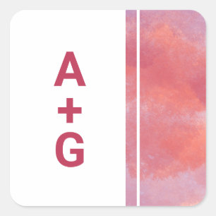 Carré Sticker Mariage Monogramme moderne