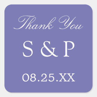 Carré Sticker Merci de mariage de la lavande
