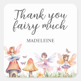 Carré Sticker Merci Fairy Birthday
