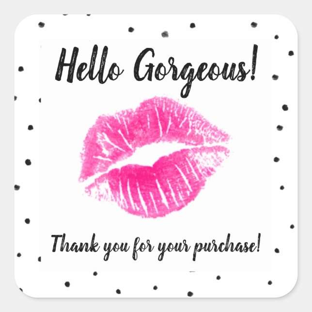 Carré Sticker Merci Flirty Fuchsia - LipSense (Devant)