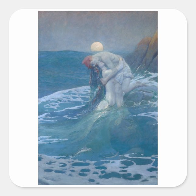 CARRÉ STICKER : MERMAID : HOWARD PYLE (Devant)