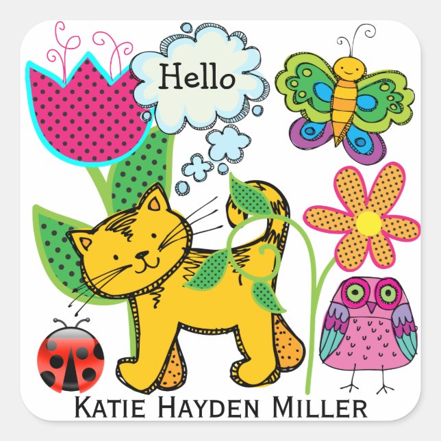 Carré Sticker mignon - SRF (Devant)