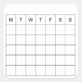 Carré Sticker Mini Calendrier Journal et Planificateur d