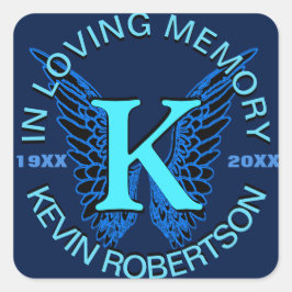 Carré Sticker Monogramme bleu