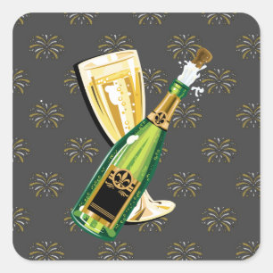 Carré sticker Nouvel An Eve Holiday