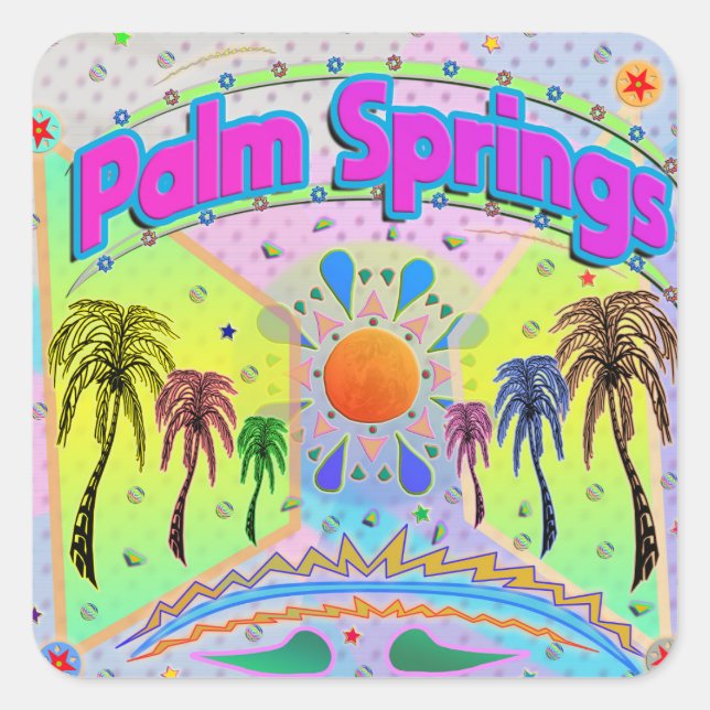 Carré Sticker Palm Springs Calm Desire (Devant)
