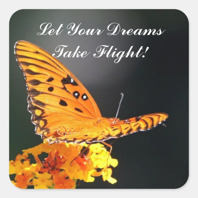 Carré Sticker papillon "Dreams" (Devant)